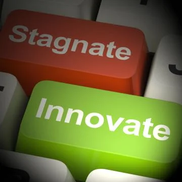 Stagnate Innovate Computer Keys Showing Choice 3d Rendering Stock Illustration