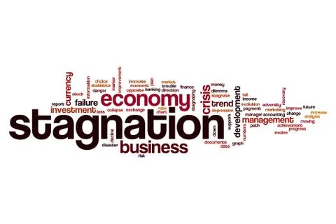 Stagnation word cloud concept Stock Illustration
