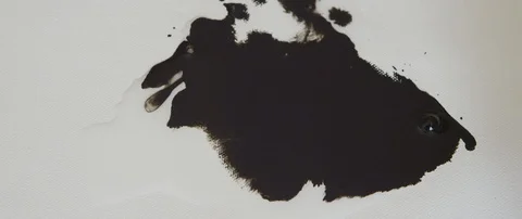 Stain of black ink on canvas Stock Footage 101691908