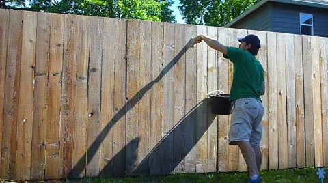 Stain the Fence Time Lapse Stock Footage 6512202