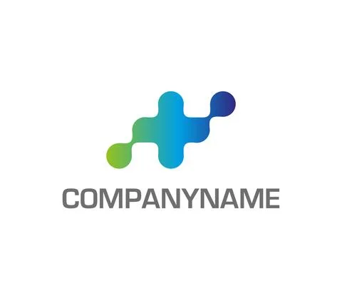 Stain made of printing dot raster in blues and greens. Ready logo Stock Illustration