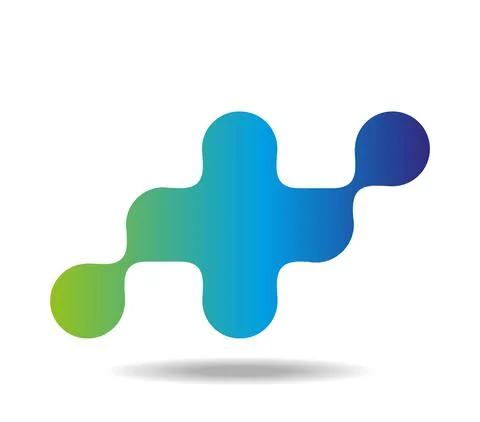 Stain made of printing dot raster in blues and greens with cross Stock Illustration