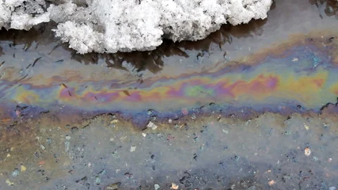 A stain of multicolored gasoline Stock Footage 110503231