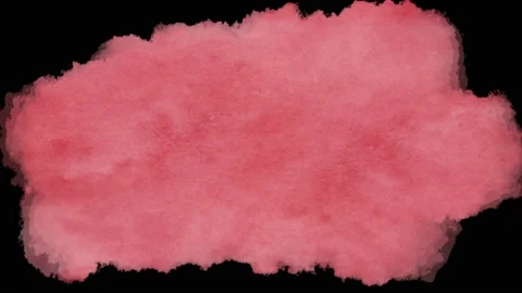 Stain of red paint, abstract animation of brush strokes. Transparent background Stock Footage 150768003