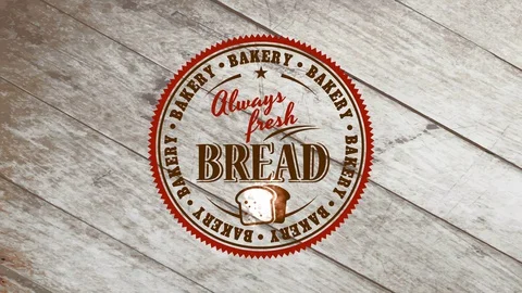 Stain style bakery store with words always pure bread written in classical 库存影片 129272059