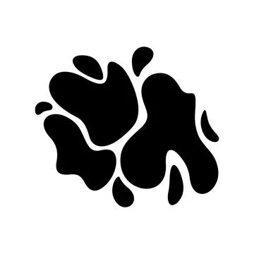 Stain template of dynamic shape. Messy stain isolated in white background 스톡 일러스트