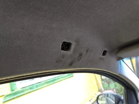 Stained ceiling in the car Stock Photos