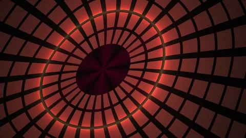 Stained glass ceiling with orange light. Stock Footage 335967022