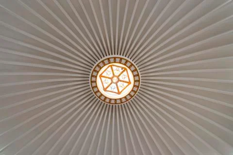 Stained glass on the ceiling Foto stock