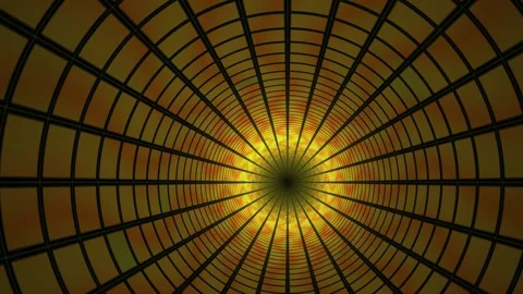 Stained glass ceiling with sunburst pattern. Stock Footage 335540382