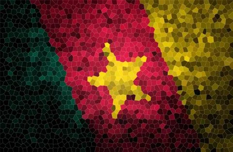 Stained glass country flag abstract background Stock Illustration