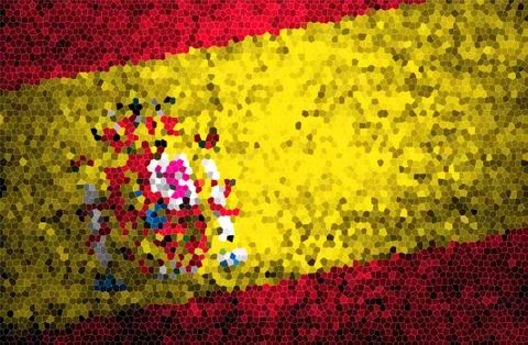Stained glass country flag abstract background Stock Illustration
