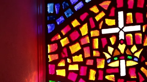 Stained Glass Cross Stock Footage 49103849
