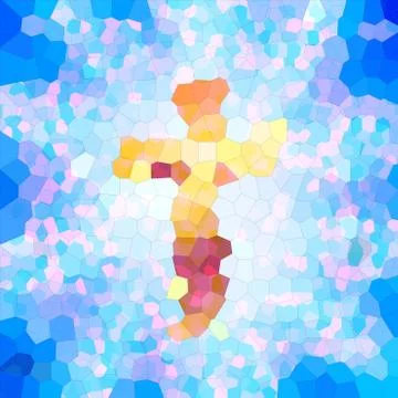 Stained glass Cross Stock Illustration
