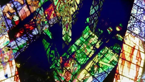 Stained Glass fast moving loop background VJ loop Stock Footage 82759999