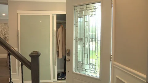 Stained Glass Front Door is Opened Stock Footage 111497444