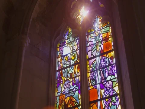 Stained Glass Lens Flare Stock Footage