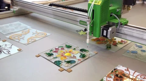 Stained glass machine Video stock 49128350