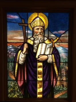 Stained glass panel. Stock Photos