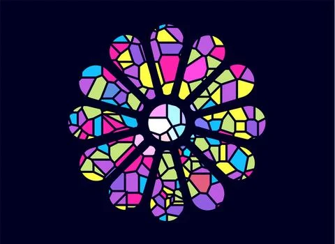 Stained glass rosette vector illustration Stock Illustration