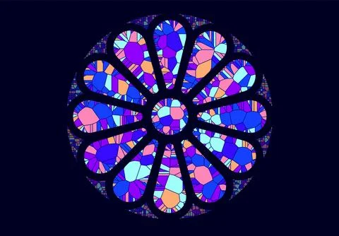 Stained glass rosette vector illustration Stock Illustration