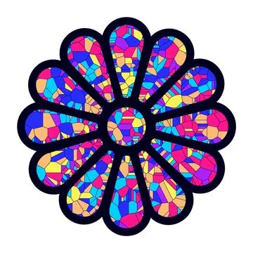 Stained glass rosette vector illustration Stock Illustration