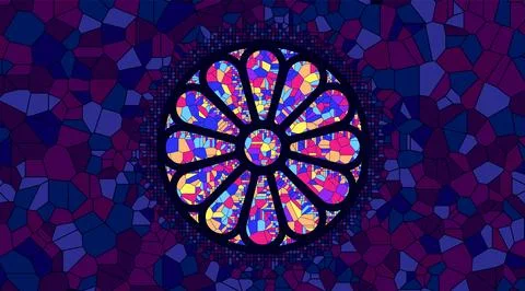 Stained glass rosette vector illustration イラスト素材