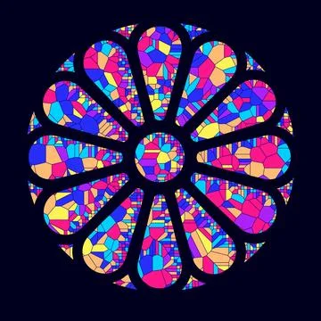 Stained glass rosette vector illustration イラスト素材