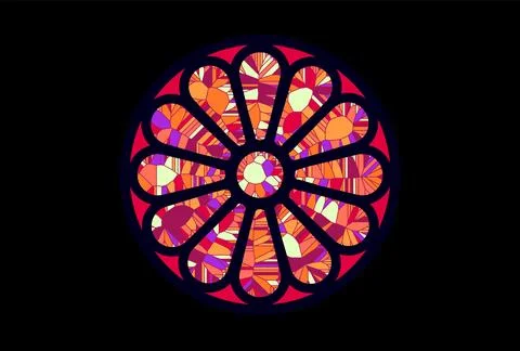 Stained glass rosette vector illustration Stock Illustration