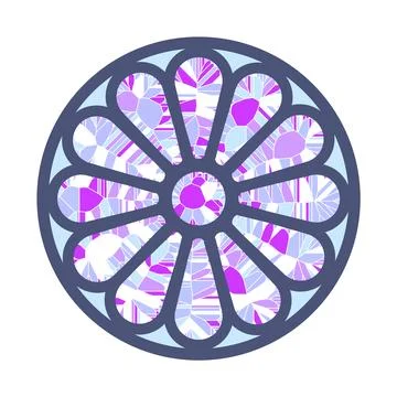 Stained glass rosette vector illustration Stock Illustration