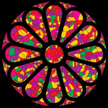 Stained glass rosette vector illustration Stock Illustration