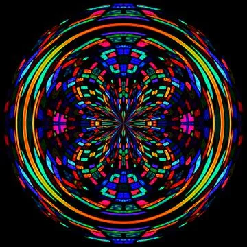 Stained glass round rosette Stock Illustration