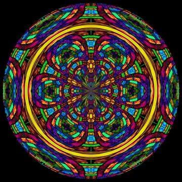Stained glass round rosette Stock Illustration