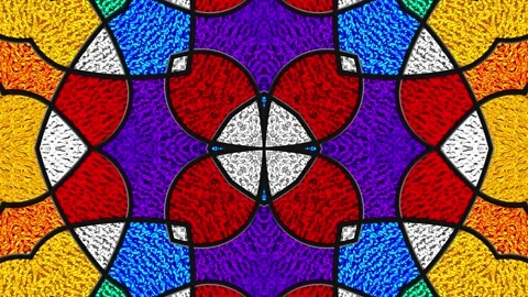 Stained glass. Seamless looping multicolor animation footage. 4K Stock Footage 155522589
