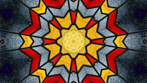 Stained glass. Seamless looping multicolor animation footage. 4K Stock Footage 157075100