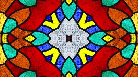 Stained glass. Seamless looping multicolor animation footage. 4K Stock Footage 166395966