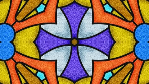 Stained glass. Seamless looping multicolor animation footage. 4K Stock Footage 254277960