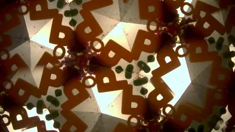 Stained glass. Seamless looping multicolor animation footage. Kaleidoscopic dyna Stock Footage 268823324