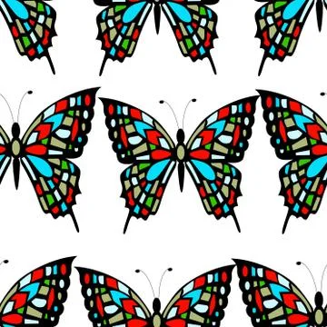 Stained glass seamless pattern Stock Illustration