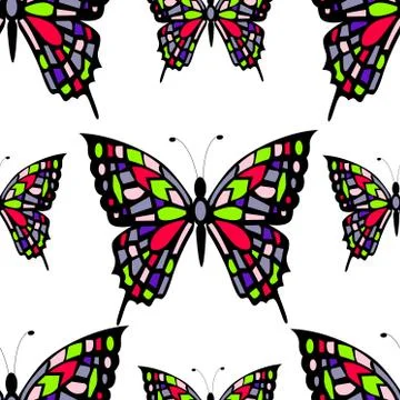 Stained glass seamless pattern Stock Illustration