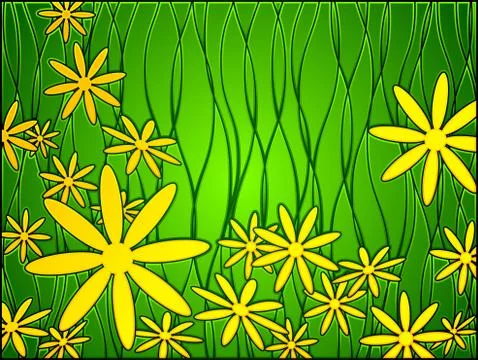 Stained glass spring Stock Illustration