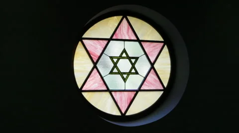 Stained Glass Star of David Stock Footage 40815099