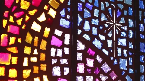 Stained Glass Star Stock Footage 49105894