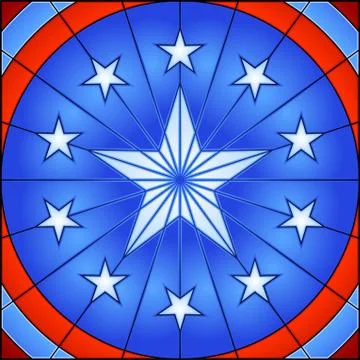 Stained glass star Stock Illustration
