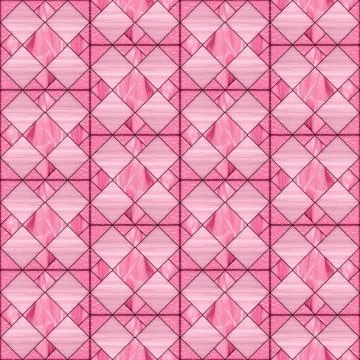 Stained glass style geometric pattern in pink colors Stock-Illustration