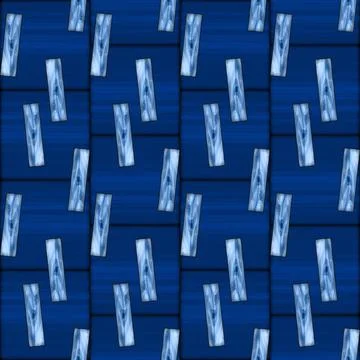 Stained glass style geometric pattern in blue colors Stock Illustration