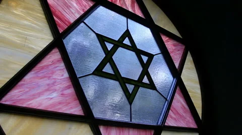 Stained Glass Temple Window Stock Footage 40814714