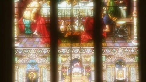 Stained Glass Window 2 Stock Footage 699044
