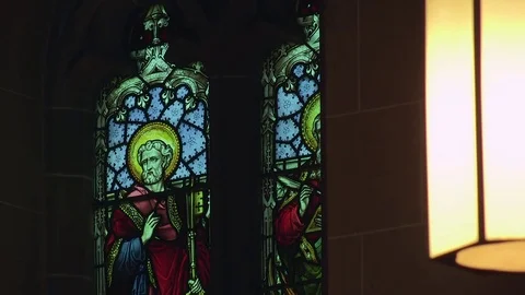 Stained Glass Window 2 Stock Footage 74128746