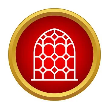 Stained glass window arch pattern icon concept Stock Illustration
